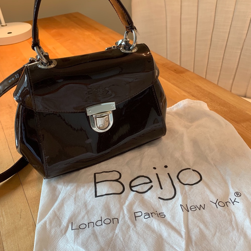 BEIJO PATENT LEATHER CROSSBODY OR HANDLES PURSE